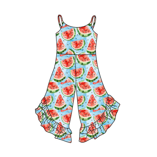 Baby Girl Straps Watermelon Ruffle Pants Jumpsuit ( Moq 5 ) 2.20