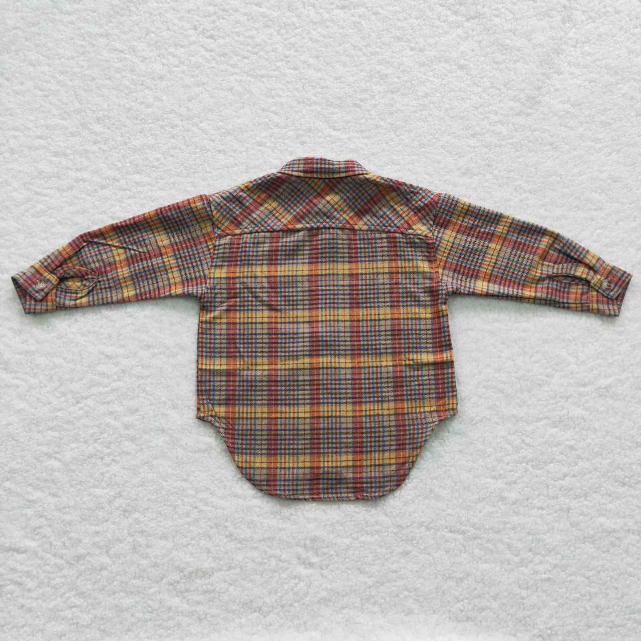 BT0241 Baby Kids Long Sleeves Plaid Cardigan Coat