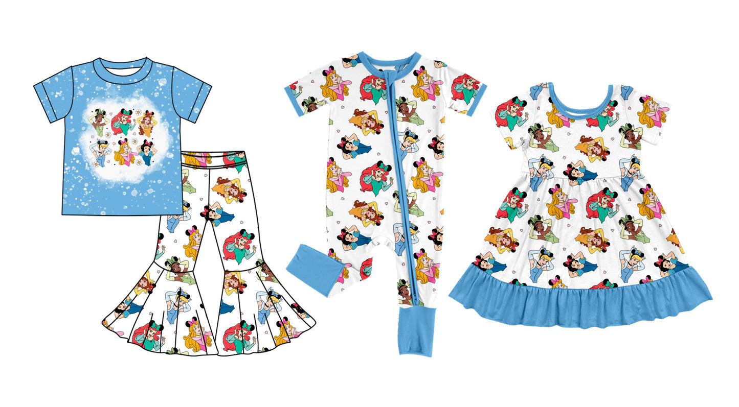 Baby Girl Short Sleeves Princess Sibling Romper Dress Set ( Moq 5 Each Style ) 12.20