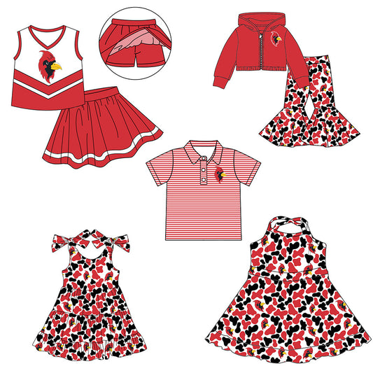 ( Moq 5 each style ) Baby Boy Girl Team Cheer Sibling Shirt Camo Dress Set 8.5