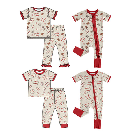 Baby Boy Girl Short Sleeves Baseball Sibling Dress Clothes Set ( Moq 5 Each Design ) 12.7