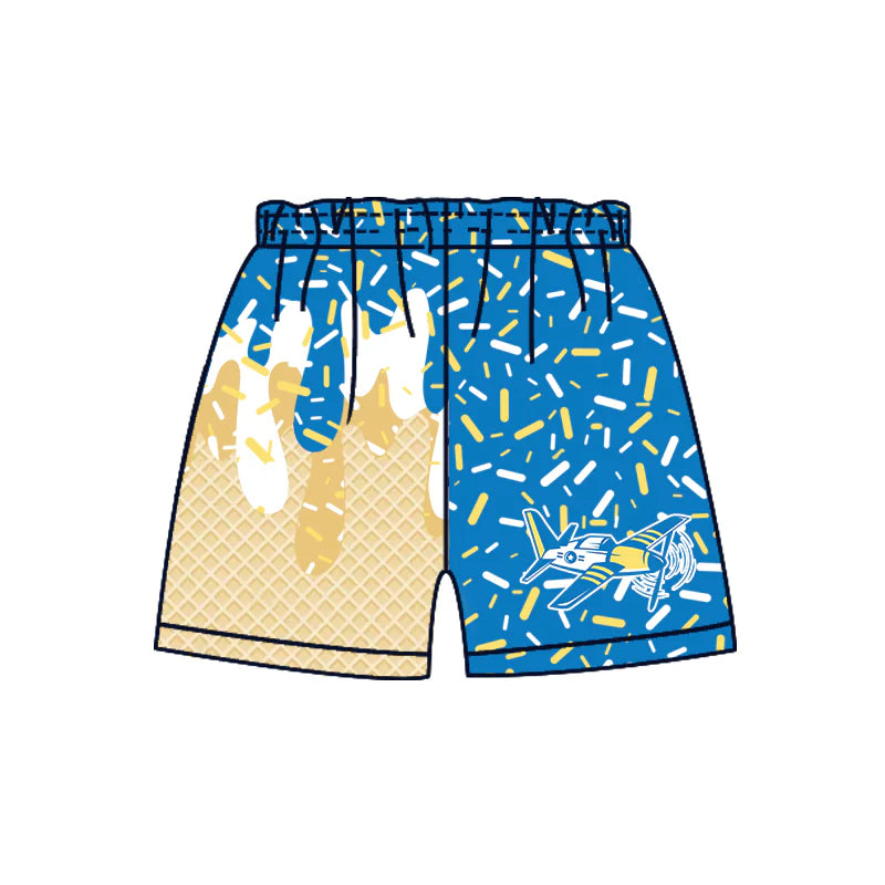 ( Moq 5 each style ) Baby Boy Summer Team Sibling Plane Drip Shorts Shirt 7.19
