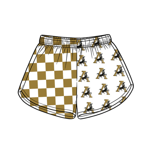 ( Moq 5 ) Baby Girls Kids A Horse Checked Team Shorts Summer Clothes
