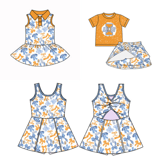 ( Moq 5 each style ) Baby Boy Girl Team Bows I Sibling Dress Set 5.10