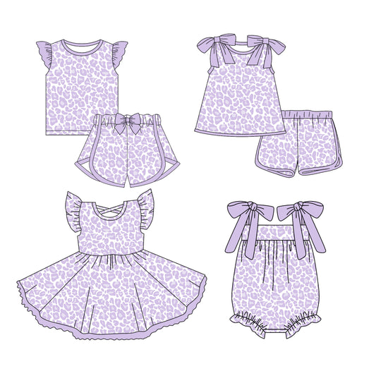 Baby Girl Purple Leopard Sibling Romper Dress Set ( Moq 5 Each Style ) 3.13