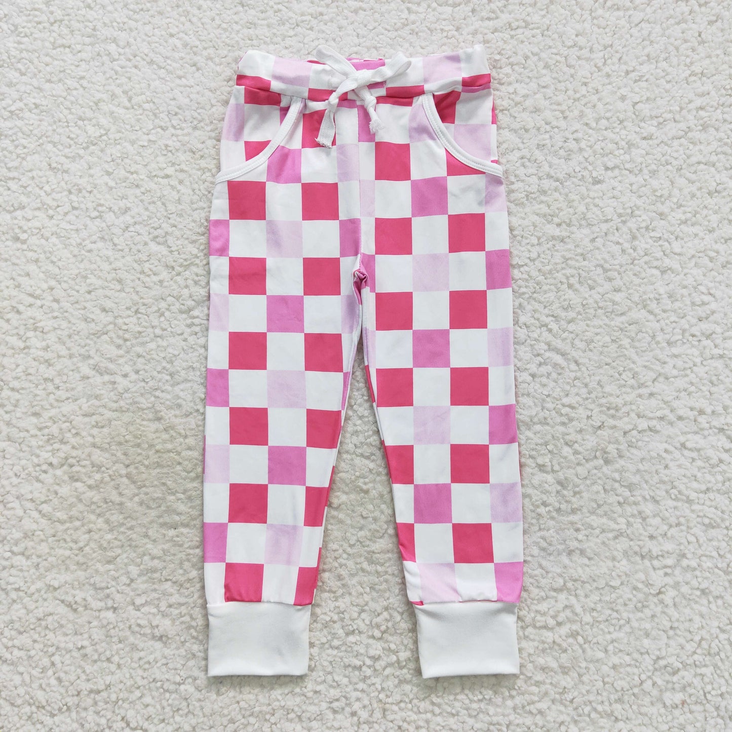 P0293 Baby Girl Checkered Pocket Pants