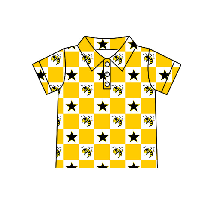 ( Moq 5 Each Style ) Baby Boys Girls Toddler Bee Bows Team Sibling Shorts Dress Shirt Set Clothes
