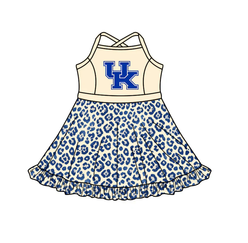 ( Moq 5 ) Sibling Baby Girls Kids Sleeveless UK Leopard Built-in Shorts Team Dress Clothes