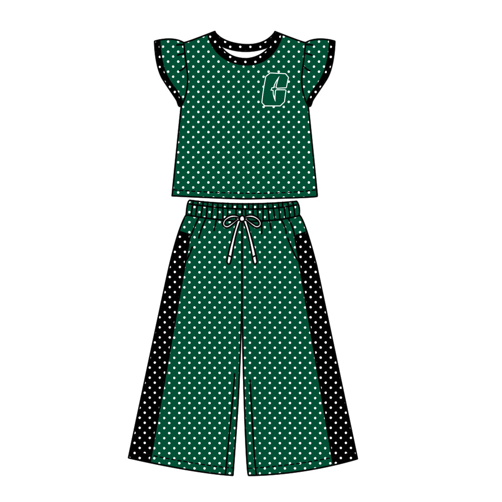( Moq 5 ) Baby Girls Kids Short Sleeves Shirt Pants Team Set Clothes