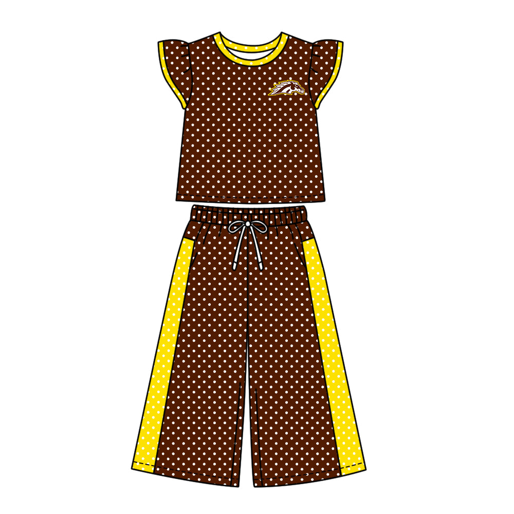 ( Moq 5 ) Baby Girls Kids Short Sleeves Shirt Pants Team Set Clothes