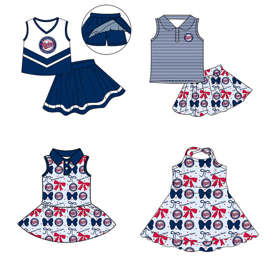 ( Moq 5 each style ) Baby Girl Toddler Team Bows Sibling Dress Set