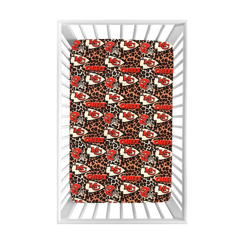 Baby Kids Toddler KC Leopard Team Bed Sheets