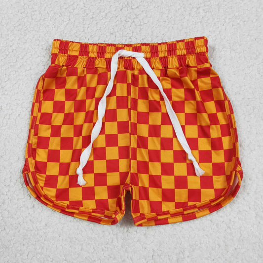 Baby Girls Kids Orange Checkered Shorts Bottoms Summer Clothes RTS