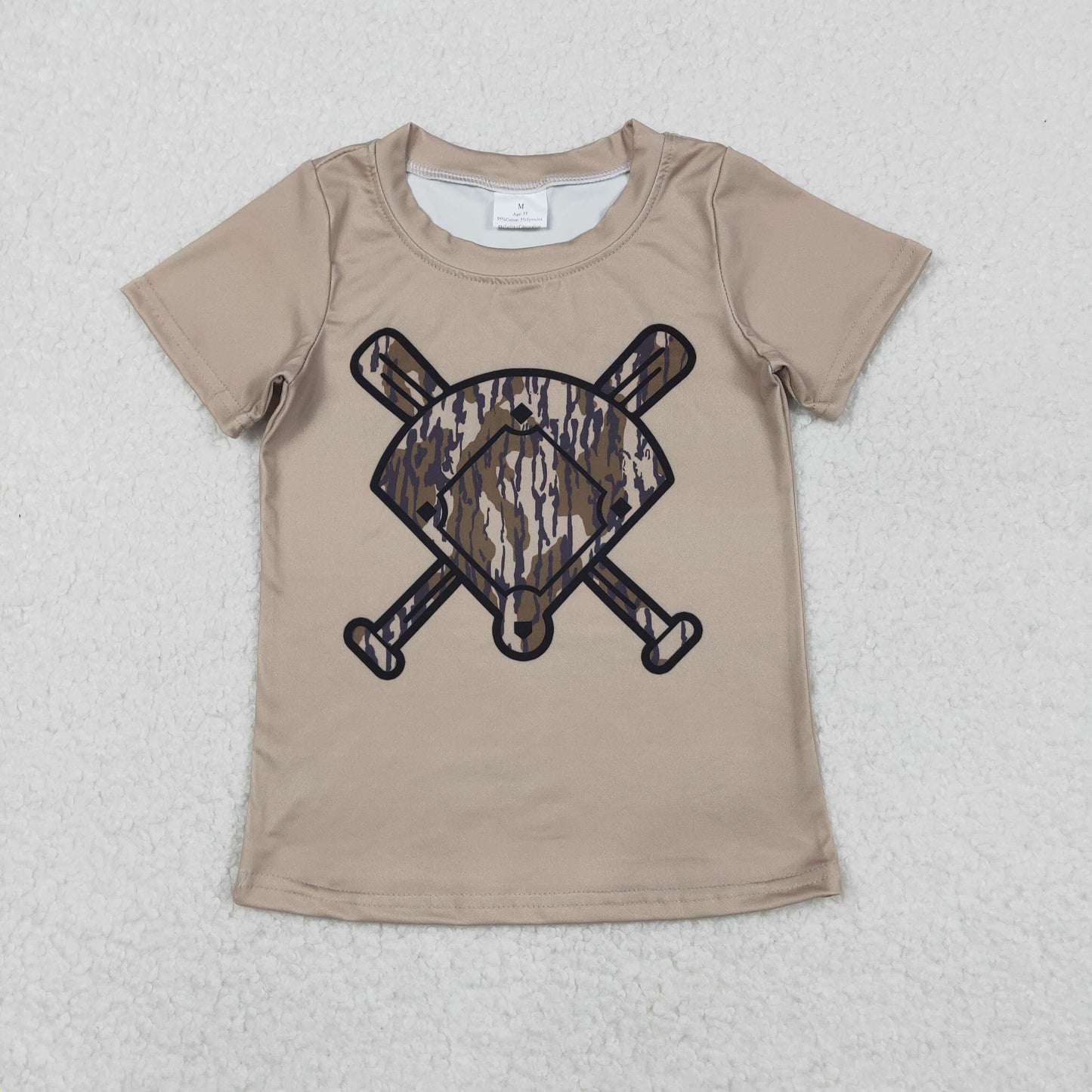 Baby Boys Short Sleeves Camo Baseball Tee Shirt Tops RTS