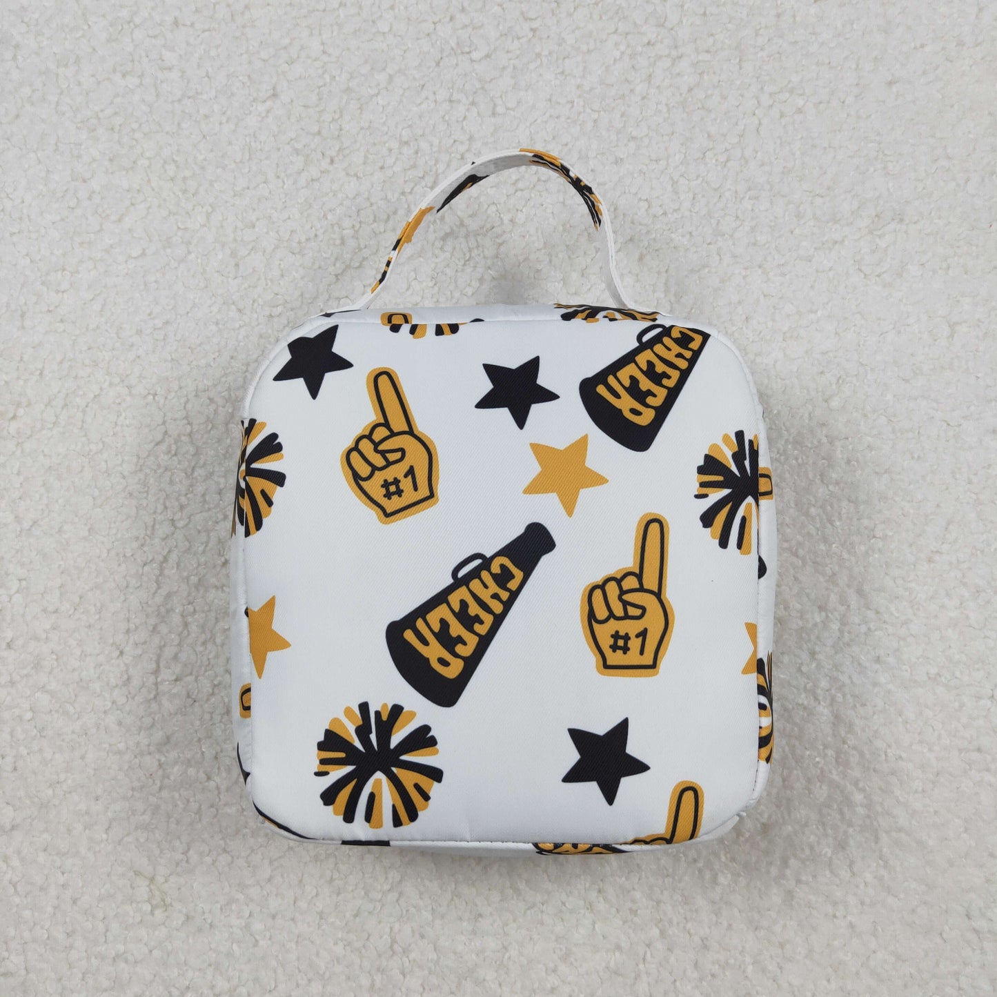 Baby Girl Kids Team Cheer Yellow Lunch Box Picnic Thermal Bag RTS
