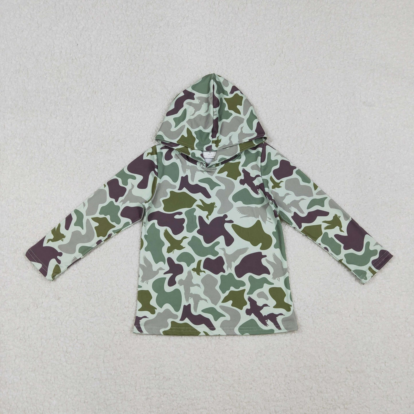 Boys Kids Long Sleeves Green Camo Hoodie  Pullover Shirt RTS