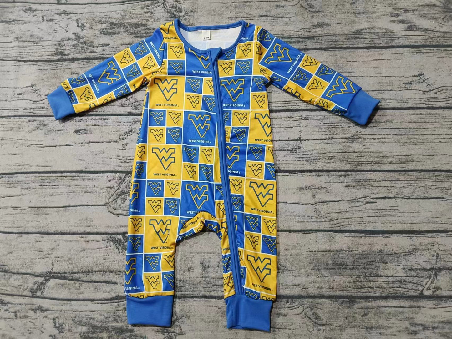 Baby Boy Long Sleeves WV Team Zipper Romper