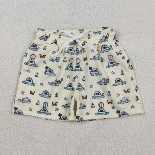 Baby Boy Toddler Boats Crabs Pockets Swim Trunks Shorts Swimwear RTS