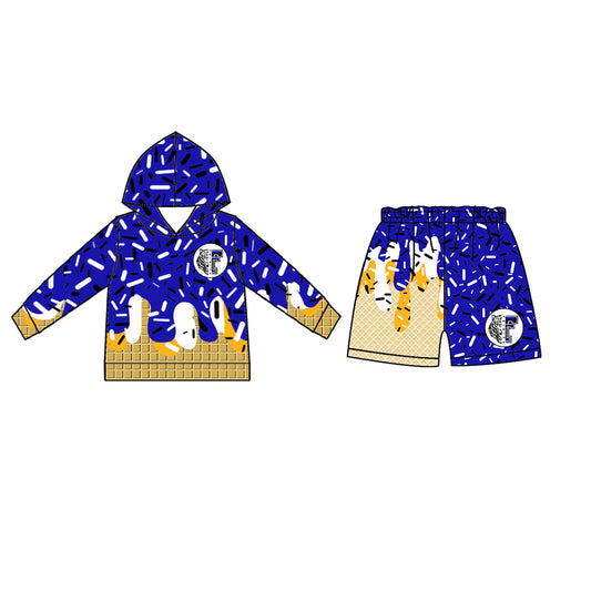 ( Moq 5 each style ) Baby Boy Summer Tiger Team Sibling Blue Drip Shorts Shirt 7.18