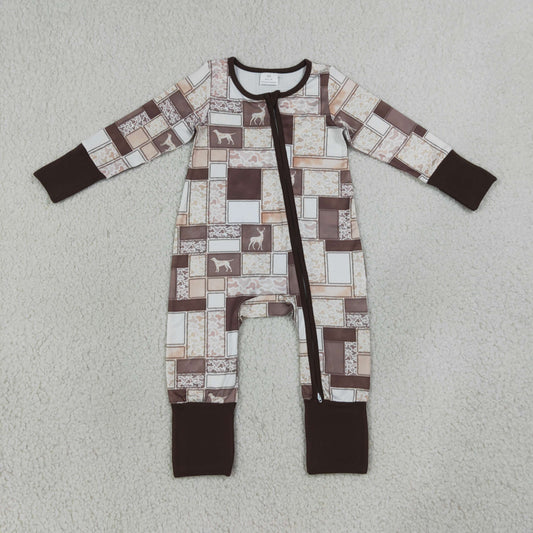 Baby Boys Kids Long Sleeves Ducks Deer Camo Zipper Footie Sleeper Romper RTS
