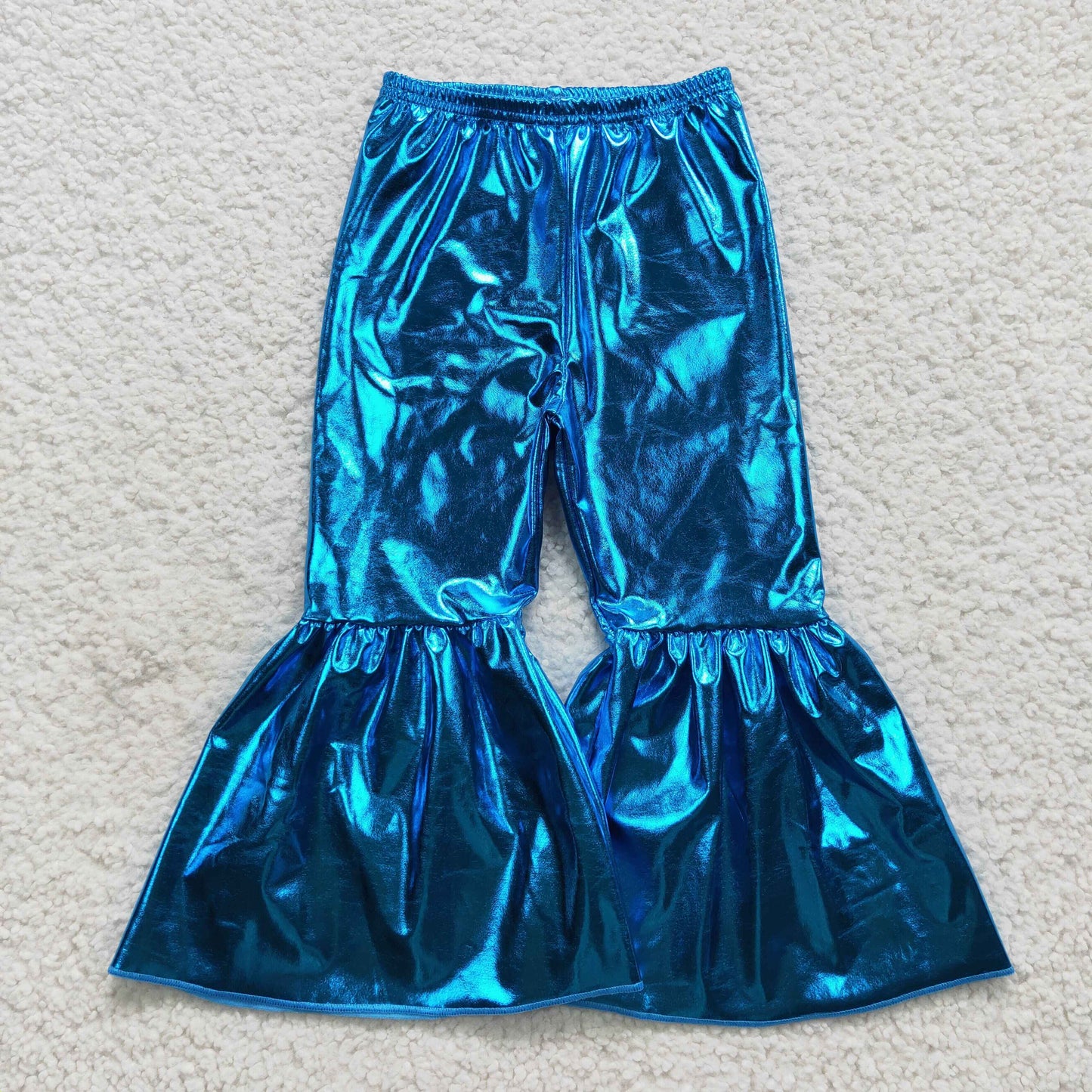 P0252 Baby Girl Holographic Spandex Bell Bottom Pants