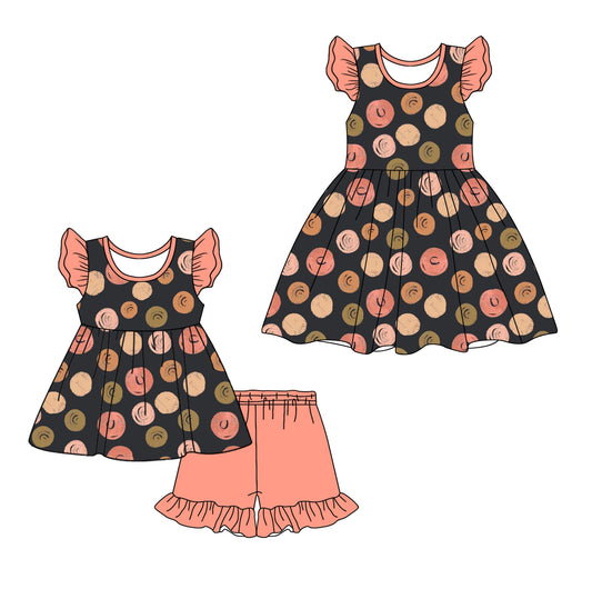 Baby Girl Kids Short Sleeves Flower Sibling Dress Set ( Moq 5 Each Style ) 2.8