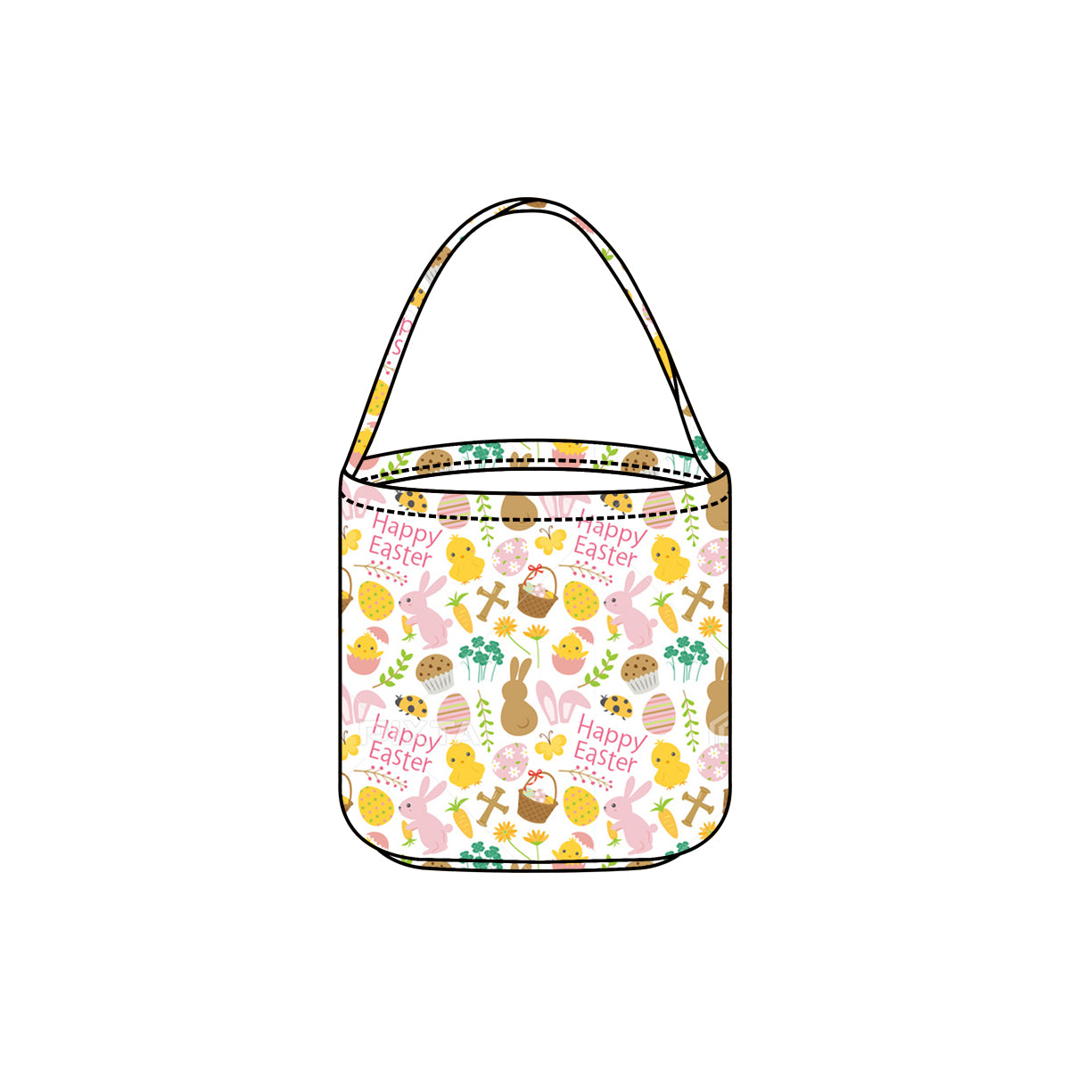 ( Moq 10 ) Baby Kids Rabbits Eggs Happy Easter Basket Bag