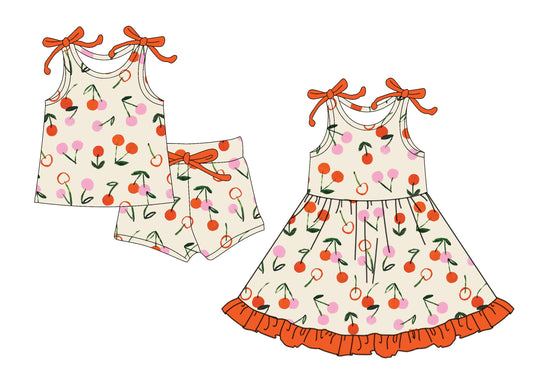 ( Moq 5 Each Style ) Baby Girl Bows Straps Sibling Ruffle Dress Set 4.17