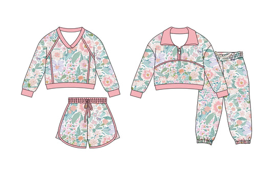 ( Moq 5 Each Style ) Baby Girls Kids Long Sleeves Tops Flower Short Pants Sibling Sets