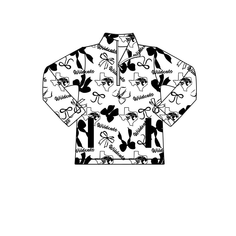 ( Moq 5 each style ) Baby Boy Girl Team Cheer Sibling Shirt Black Bows Dress Set 8.13