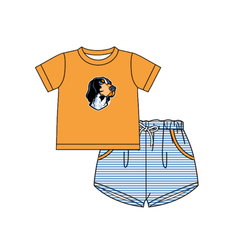 ( Moq 5 Each Style ) Baby Boys Girls Kids Dog Stripes Team Sibling Rompers Sets