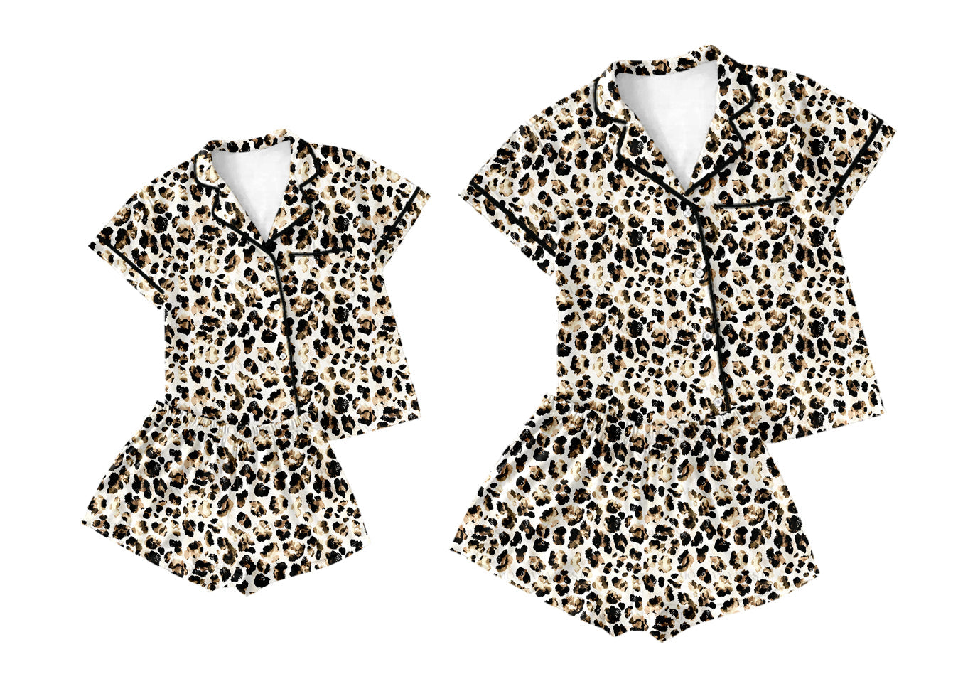 Baby Girl Adult Women Leopard Sibling Pajamas Set ( Moq 5 Each Style ) 2.19