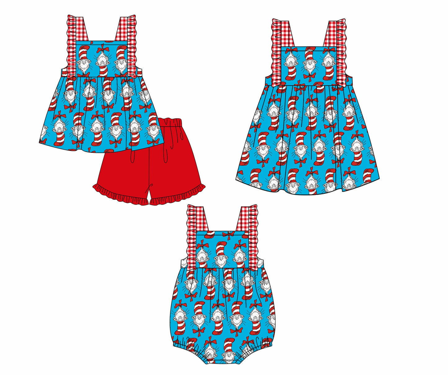 Baby Girl Straps Reading Sibling Romper Dress Set ( Moq 5 Each Design ) 12.12