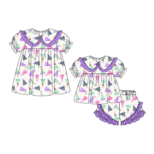 ( Moq 5 Each Style ) Baby Girls Kids Short Sleeves Birthday Sibling Dress Set