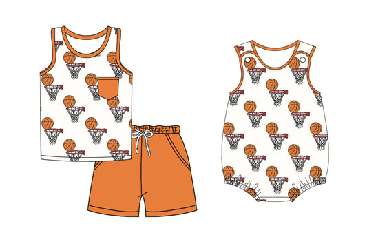 Baby Boy Sleeveless Basketball Sibling Romper Set ( Moq 5 Each Style ) 2.15