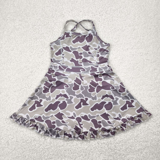 Baby Girl Straps Yoga Active Wear Knee Length Camo Dress RTS