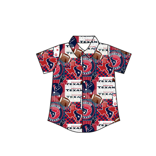Baby Boy Infant Short Sleeves Cow Football Team Buttons Shirt Moq 5