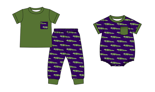 Baby Boy Short Sleeves Sibling Romper Clothes Set ( Moq 5 Each Design ) 12.7