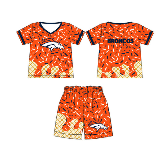 (Moq 5) Baby Boy Short Sleeves Shirt Shorts Set Team Horse Clothes