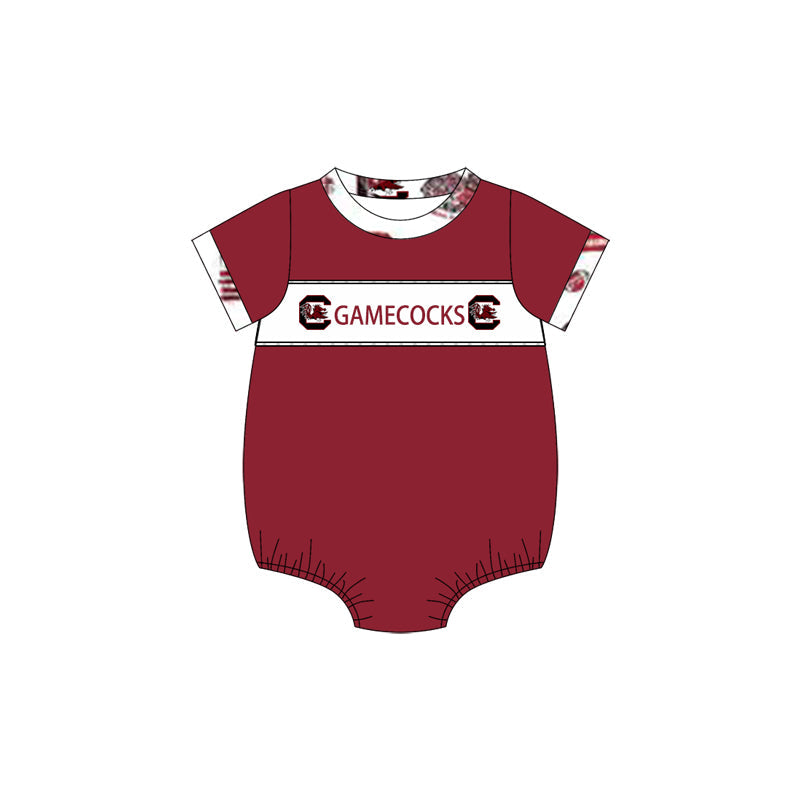 Baby Boy Short Sleeves Team Bubble Red Romper Moq 5