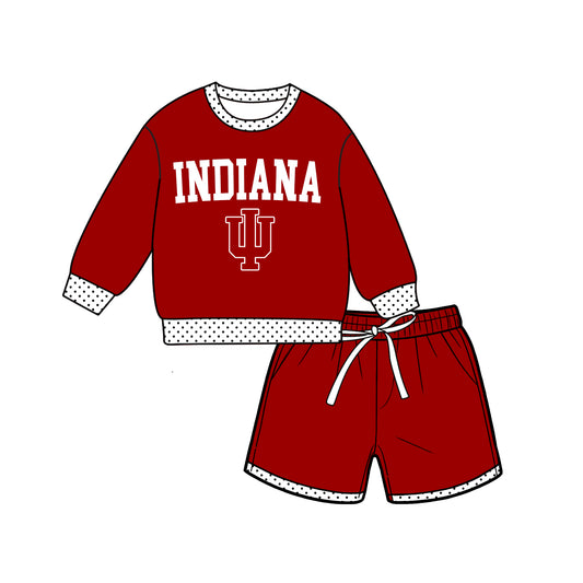 ( Moq 5 ) Baby Girls Kids Long Sleeves Shirt Shorts Team Set Clothes