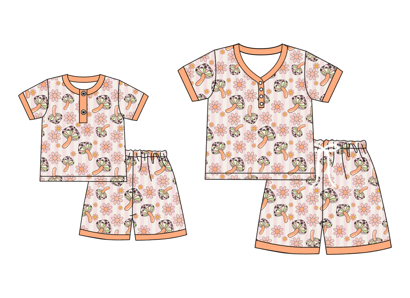 ( Moq 5 Each Style ) Baby Girl Adult Women Flower Sibling Mommy And Me Family Pajamas Set 4.25