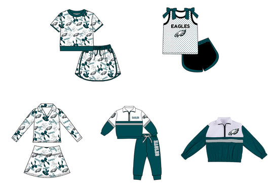 ( Moq 5 Each Style ) Sibling Baby Girls Kids Bows Team Shirt Sets Clothes
