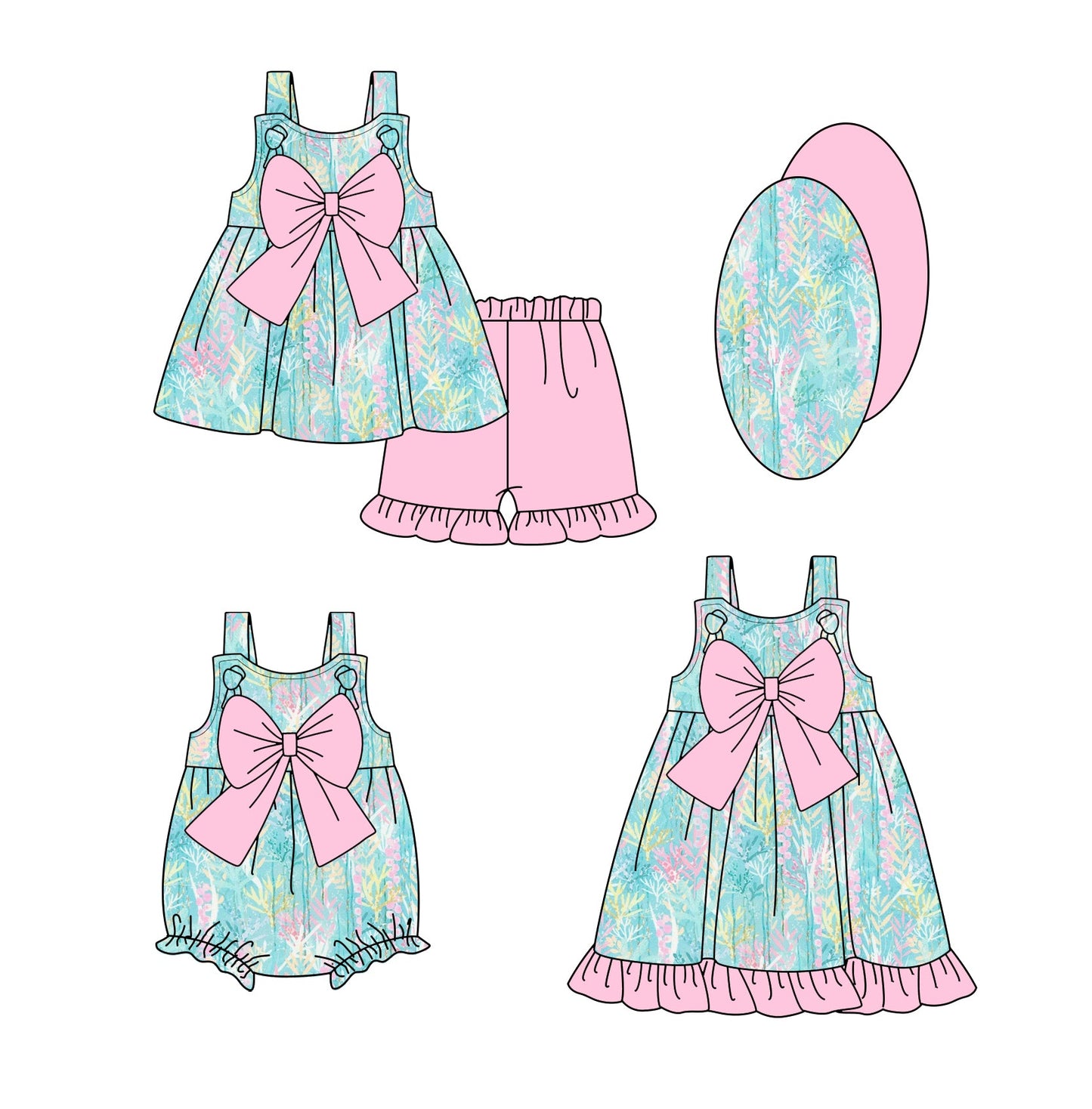 Baby Girl Bows Sibling Dress Romper Set ( Moq 5 Each Style ) 1.4