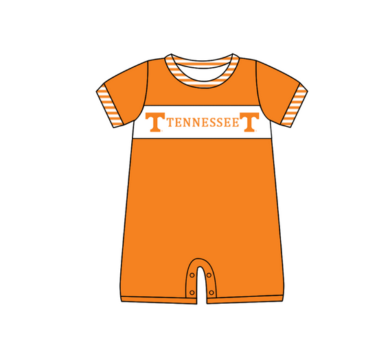 ( Moq 5 ) Baby Boys Kids Short Sleeves Team Summer Orange Romper