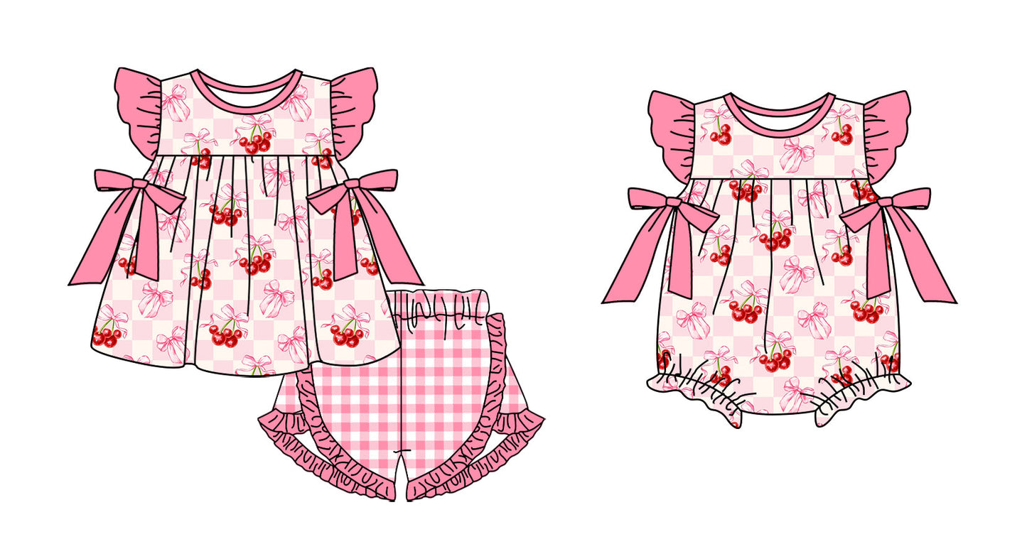 Baby Girl Bows Pink Sibling Romper Set ( Moq 5 Each Style ) 2.11