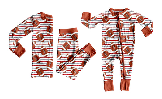 ( Moq 5 Each Style ) Baby Boy Toddler Football Stripes Sibling Romper Set