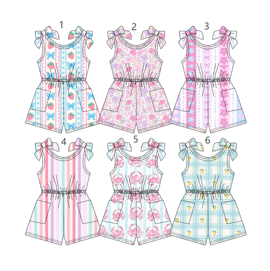 ( Moq 5 Each Style ) Sibling Baby Girls Kids Sleeveless Pockets Jumpsuits Summer Clothes
