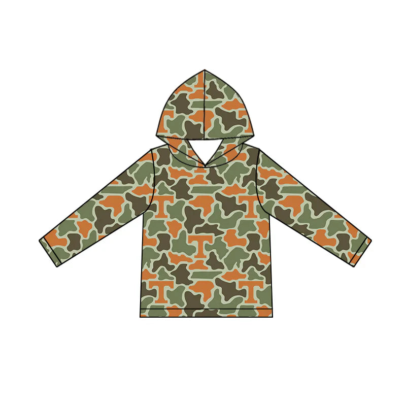 ( Moq 5 ) Preorder Baby Boys Kids Long Sleeves T Camo Hoodie Zipper Shirt Team Tops