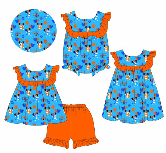 Baby Girl Short Sleeves Mouse Cartoon Sibling Romper Dress Set ( Moq 5 Each Style ) 2.14